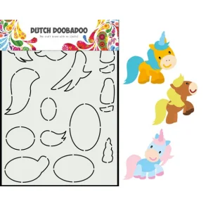 Stencil Plastik Tegneskabelon - Byg Selv Hest & Enhjrning