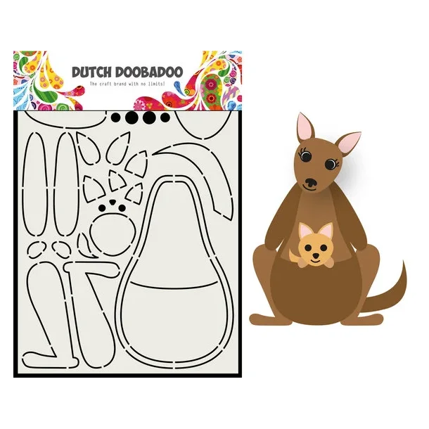 Stencil Plastik Tegneskabelon - Byg Selv Knguru