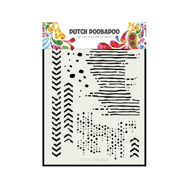 Stencil Plastik Tegneskabelon - Grunge Mix