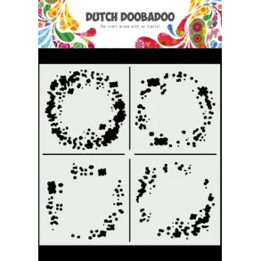 Stencil Plastik Tegneskabelon - Cirkler Grunge