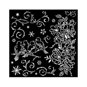 Stencil Plastik Tegneskabelon - Fugle