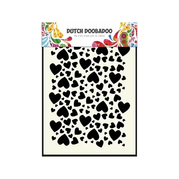 Stencil Plastik Tegneskabelon -  Hjerter