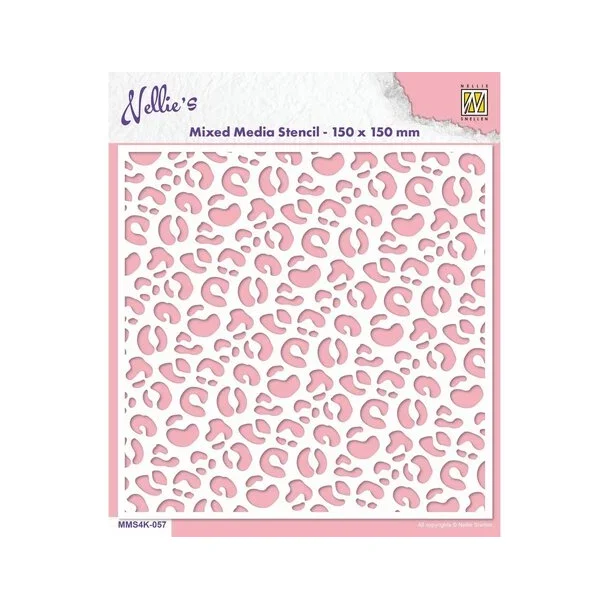 Stencil Plastik Tegneskabelon - Leopard Pletter