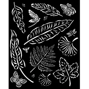 Stencil Tegne / Male Skabelon - Blade - 20 x 25 cm 