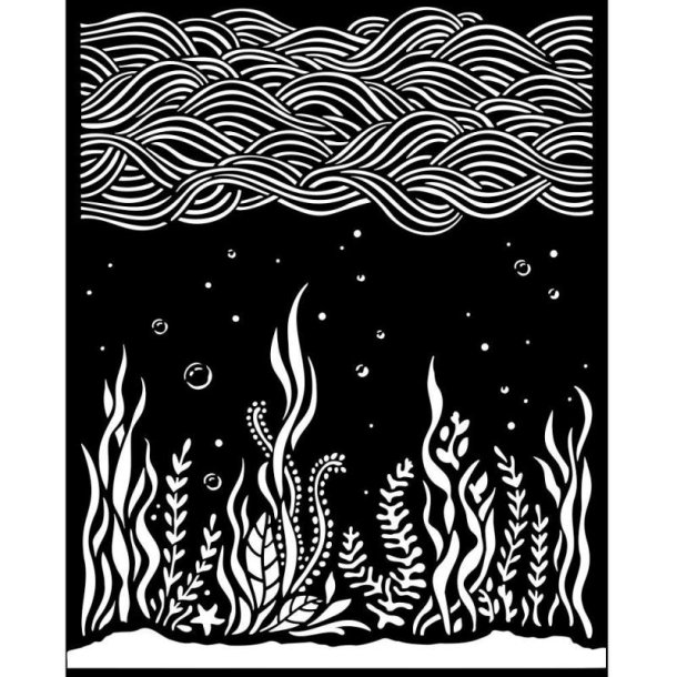 Stencil Tegne / Male Skabelon - Hav Koralrev - 20 x 25 cm   