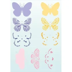 Stencil Tegne / Male Skabelon - Layered Butterflies / Sommerfugle - 15 x 21 cm     