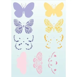 Stencil Tegne / Male Skabelon - Layered Butterflies / Sommerfugle - 15 x 21 cm     