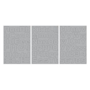 Stencil Tegne / Male Skabelon Selvkl�bende - Modern Alfabet - 3 x A4