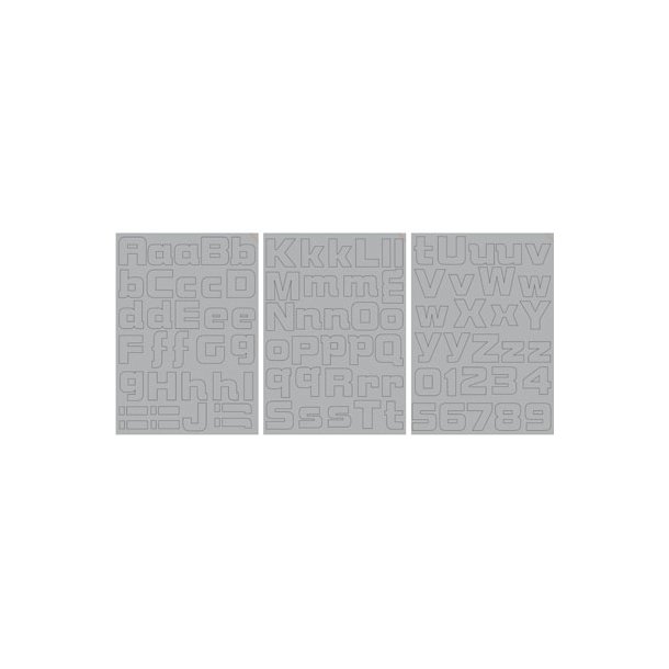 Stencil Tegne / Male Skabelon Selvkl�bende - Modern Alfabet - 3 x A4