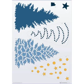 Stencil Tegne / Male Skabelon - Juletr  - 15 x 21 cm     