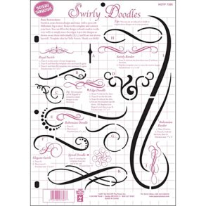 Stencil Tegne / Male Skabelon Swirly Doodles - A4