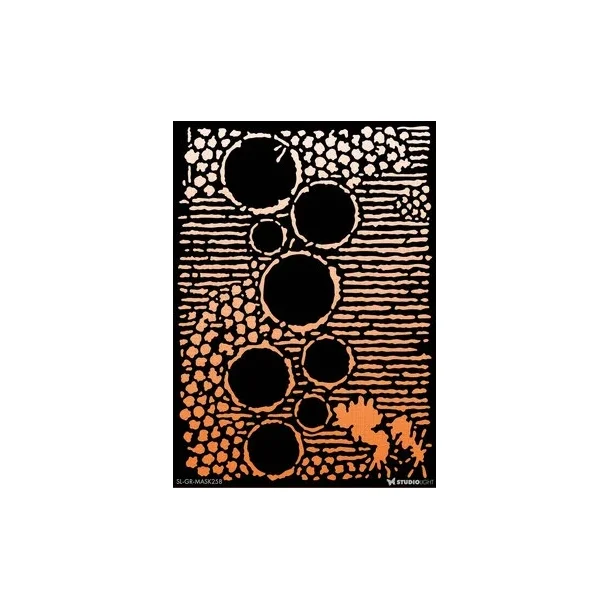 Stencil Tegne / Male Skabelon - Cirkler Grunge  - 15 x 21 cm     