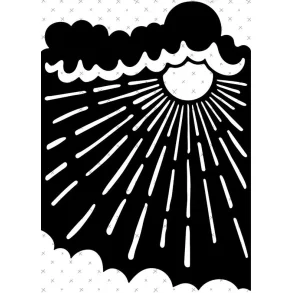 Stencil Tegne / Male Skabelon - Solskin  - 15 x 21 cm     