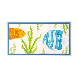 Stencil Tegne / Male Skabelon - Layered Ocean Fish  / Fisk - 15 x 21 cm     