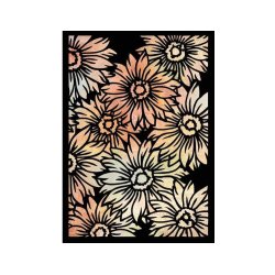 Stencil Tegne / Male Skabelon - Sunflower Pattern / Solsikke  15 x 10.5 cm    