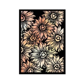 Stencil Tegne / Male Skabelon - Sunflower Pattern / Solsikke  15 x 10.5 cm    