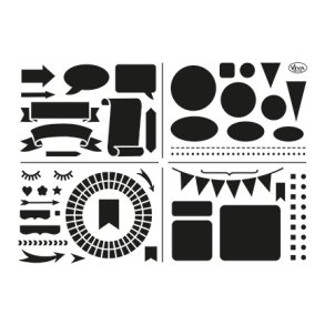 Stencil Tegne / Male Skabelon Forme & Motiver - A4