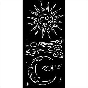 Stencil Tegne / Male Skabelon Sol & M�ne - 12 x 25 cm