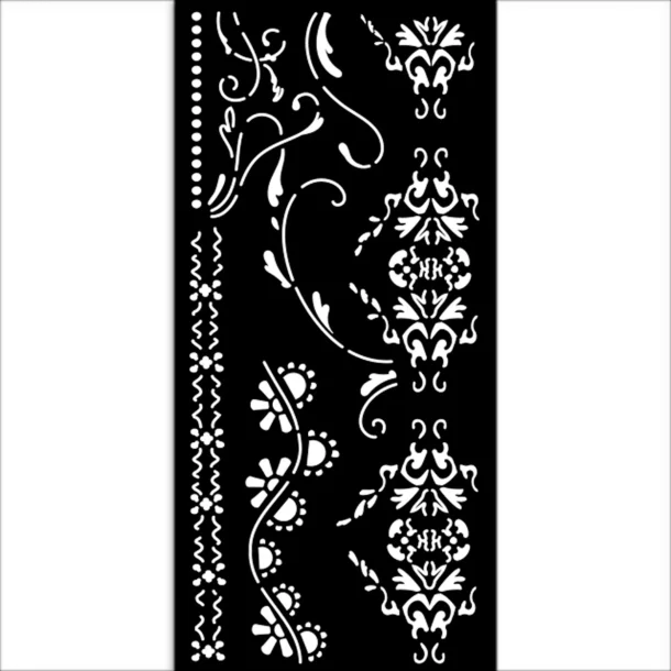 Stencil Tegne / Male Skabelon Blonde Kanter - 12 x 25 cm
