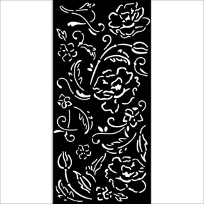 Stencil Tegne / Male Skabelon Blonde Blomster - 12 x 25 cm