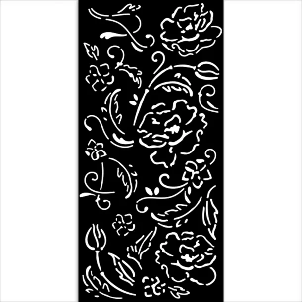 Stencil Tegne / Male Skabelon Blonde Blomster - 12 x 25 cm