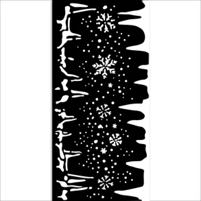 Stencil Tegne / Male Skabelon Snefnug & Istapper - 12 x 25 cm