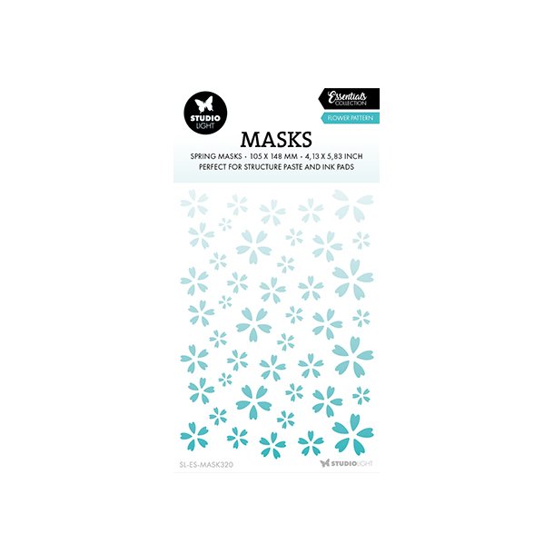 Stencil Tegne / Male Skabelon Blomster - A6