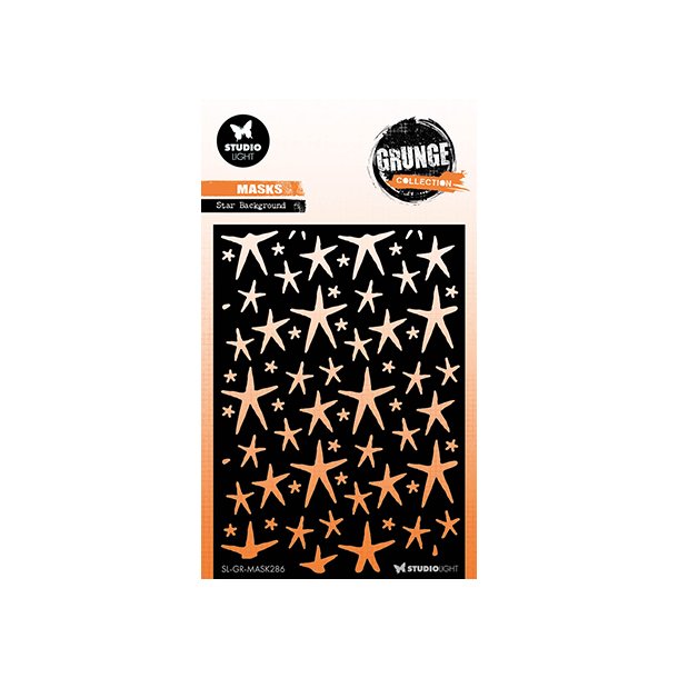 Stencil Tegne / Male Skabelon Grunge Star- A6