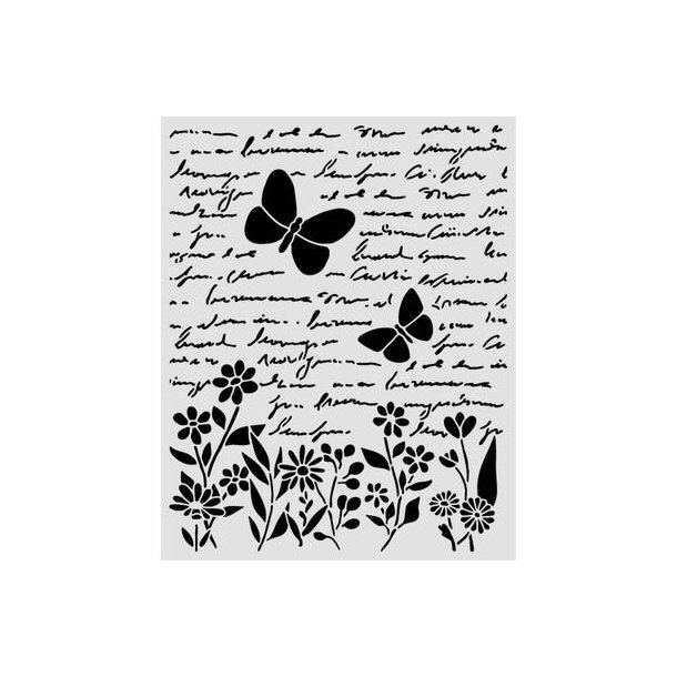 Stencil Tegne / Male Skabelon Letter and butterfly / Skrift &amp; Sommerfugle 