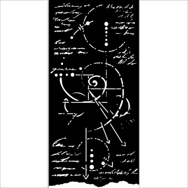 Stencil Tegne / Male Skabelon  Kompas &amp; Geometriske M�nstre - 12 x 25 cm