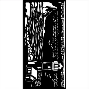 Stencil Tegne / Male Skabelon Fyrt�rn - 12 x 25 cm