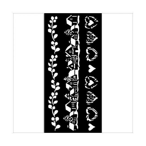 Stencil Tegne / Male Skabelon Gamle Huse - 12 x 25 cm