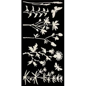 Stencil Tegne / Male Skabelon - Botanik - 10.5 x 21 cm     