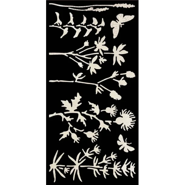 Stencil Tegne / Male Skabelon - Botanik - 10.5 x 21 cm     