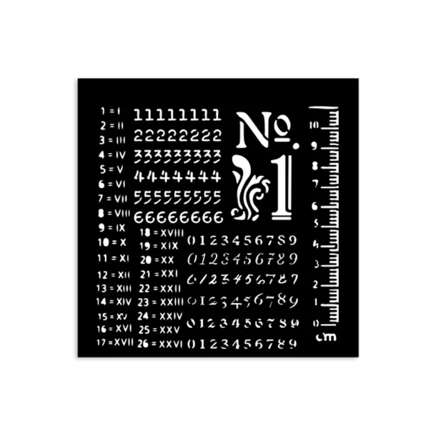 Stencil Tegne / Male Skabelon Tal - 12 x 12 cm
