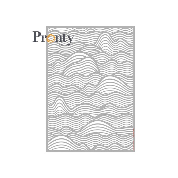 Stencil Tegne / Male Skabelon - Waves / B�lger - A4   