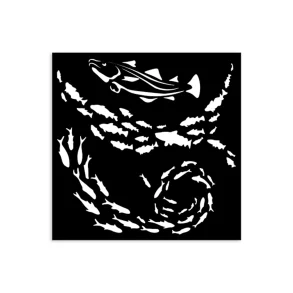 Stencil Tegne / Male Skabelon Fisk - 12 x 12 cm