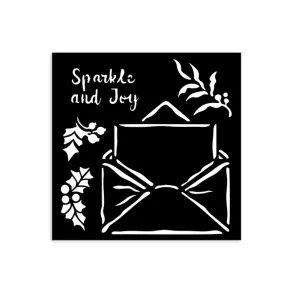 Stencil Tegne / Male Skabelon Jule Kort / Brev - 12 x 12 cm