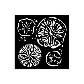 Stencil Tegne / Male Skabelon Havdyr - 12 x 12 cm