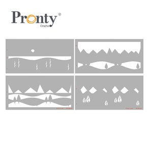 Stencil Tegne / Male Skabelon - Landscape / Landskab - 4 stk  