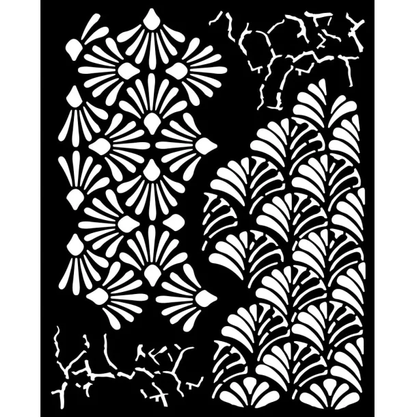 Stencil Tegne / Male Skabelon Blandede M�nstre - 20 x 25 cm