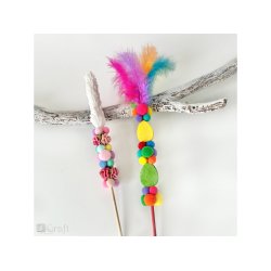 Trpinde - Rundstok Farvet - 50 Stk