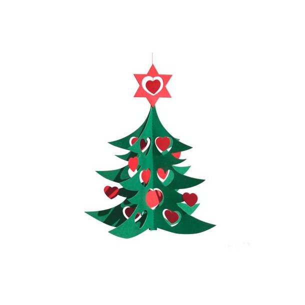 Papirklip Juletr Med Hjerter Dobbelt