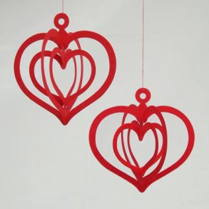 Papirklip Tredobbelt Hjerte i Lkke Rd