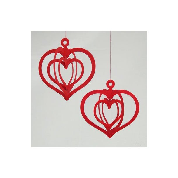 Papirklip Tredobbelt Hjerte i Lkke Rd