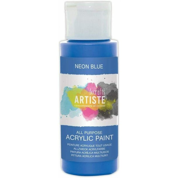 Docrafts Akryl Maling 59ml - Neon Blue