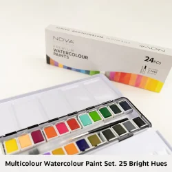 Akvarel / Watercolor  St 24 Brikker + 2 Pensler