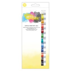 Docrafts Artiste Acrylic Paint Set 12ml 12pk 