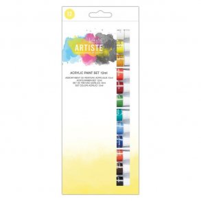 Docrafts Artiste Acrylic Paint Set 12ml 12pk 