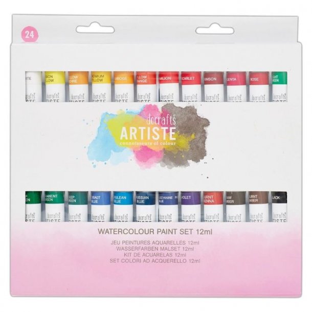 Docrafts Artiste  Watercolour Paint Set 12ml 24pk DOA551005